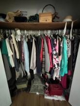 Closet Full of Various Women's Clothing, Hats & More