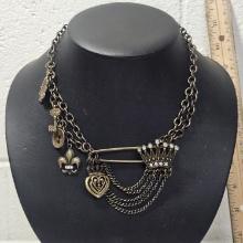 Brass Tone Choker Necklace