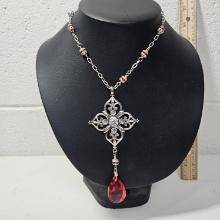 “Dragon Tear” Handmade Necklace with Red Teardrop