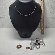 Assorted Jewelry Including Sterling Silver Necklace