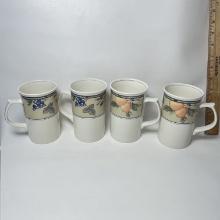 Set of 4 Mikasa Intaglio Garden Harvest Mugs