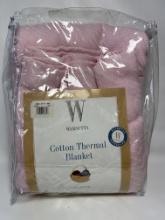 NEW Wamsutta Full/Queen Pink Cotton Thermal Blanket