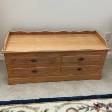 Wooden Toy Box / Chest Full of Various Toys