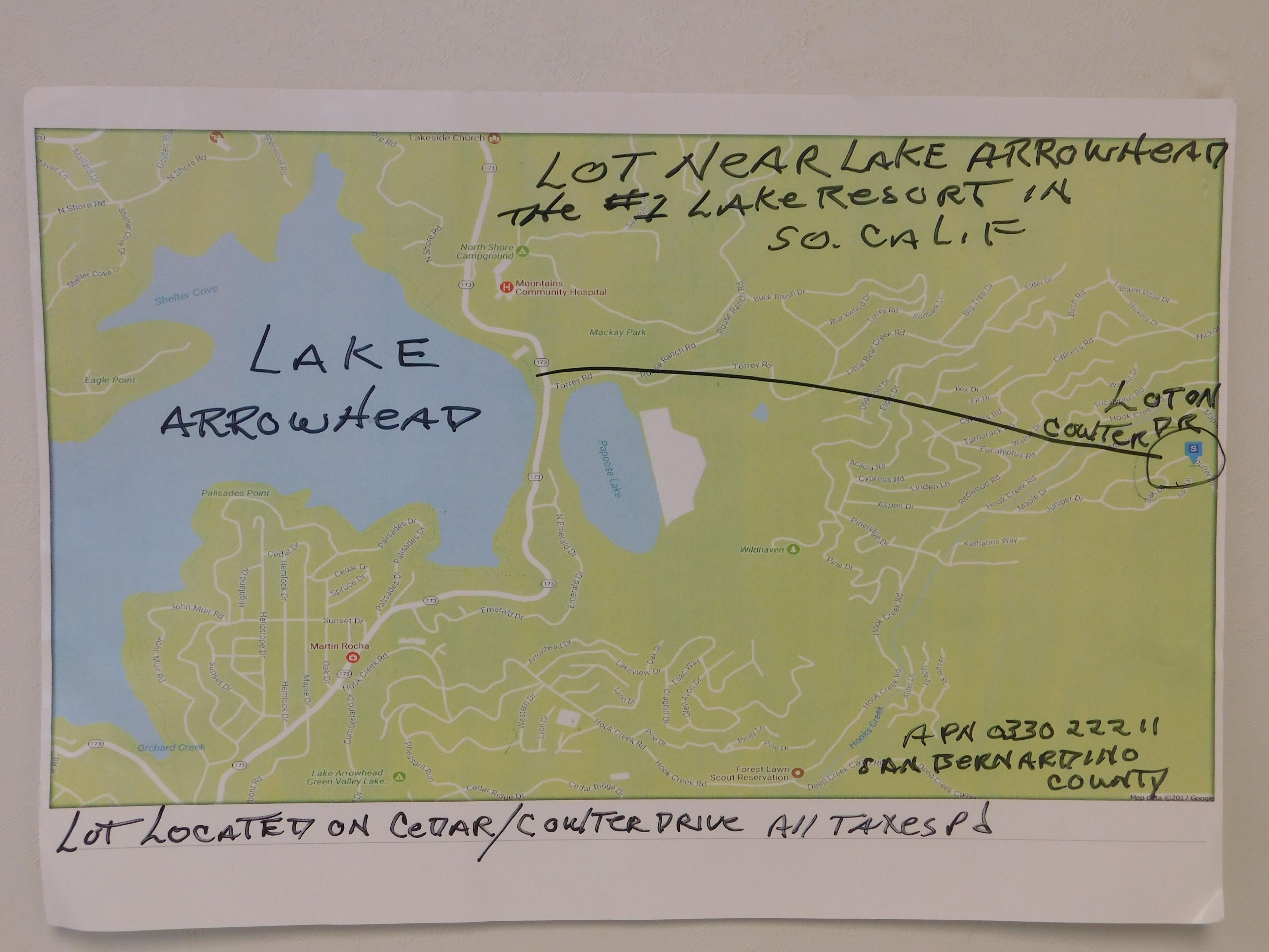 #1 -  LOT NEAR LAKE ARROWHEAD