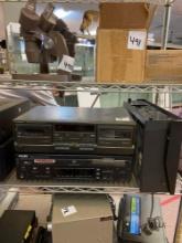Technics stereo cassette deck and Phillips audio CD recorder and changer