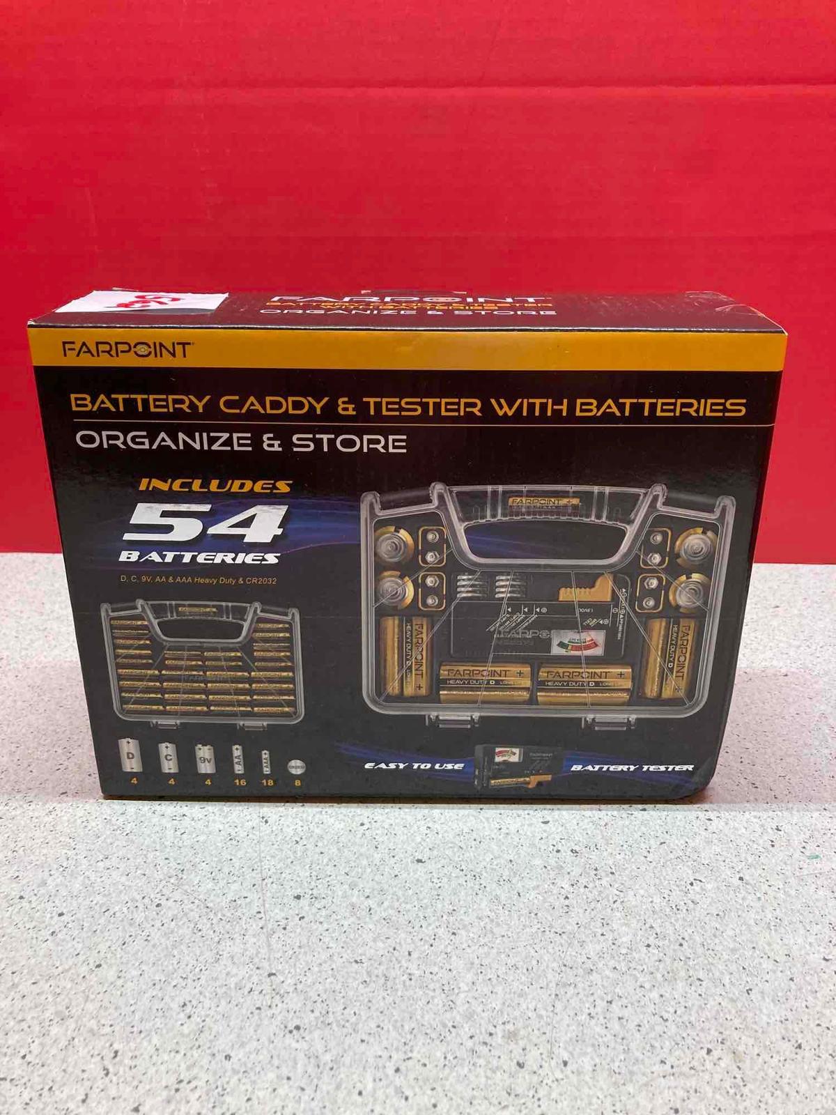New farpoint battery caddy and tester with batteries
