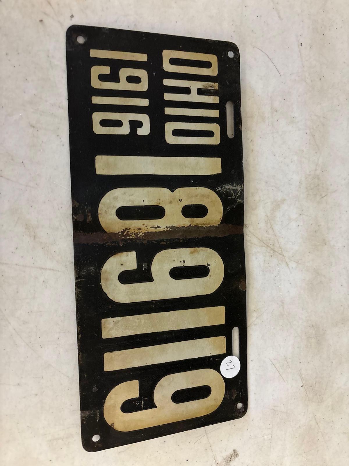 1916 Ohio license plate