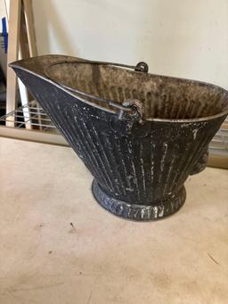 vintage copper brass galvanized coal buckets