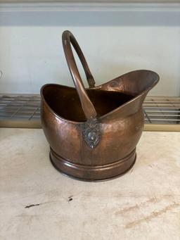 vintage copper brass galvanized coal buckets