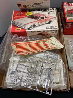 3 AMT and Lindberg car model kits two never touched