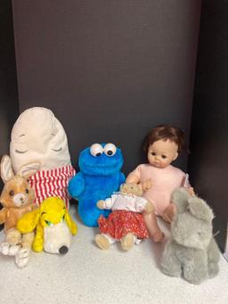 Vintage plush toys and dolls
