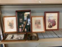 Vintage pictures watercolors also baseball shadowbox