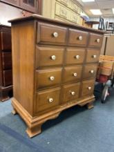 small maple three drawer chest of drawers