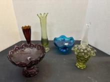 mid-century glass Swung vase
