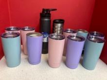12 new, insulated, stainless steel tumblers