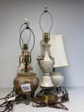 Lot of four vintage lamps