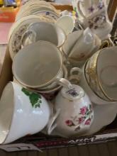 Vintage cups and saucers plates tea pots