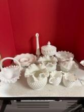 White Hobnail glass collection