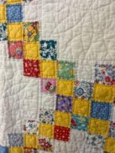antique handmade quilt, approximate full size with other quilts fabrics, etc.