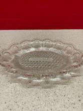 Bailey company Cleveland Ohio oval glass candy dish 8 inches long