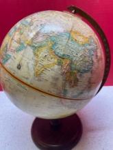 Vintage Replogle globe on mahogany base