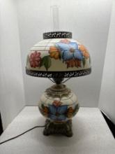 large floral hurricane lamp 24 inches tall