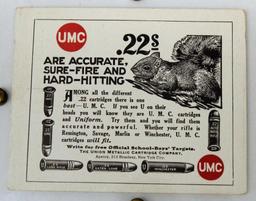 UMC, Federal and Winchester Advertising Collectibles 1930 UMC .22 Cal. Ammo Paper Ad w/Target on
