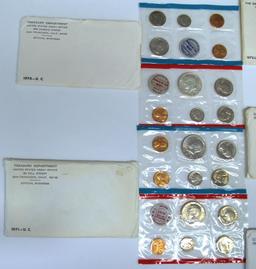 U.S. Mint 1970, 1971, 1972, 1973, 1974 Uncirculated Sets