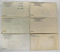 U.S. Mint (3) 1971 Uncirculated Sets, (2) 1972 Uncirculated Sets, 1974 Uncirculated Set-(Single Set