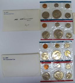 U.S. Mint 1975, 1976, 1977, 1978 Uncirculated Sets