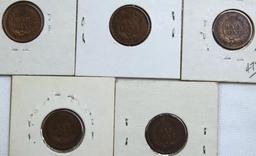 1888, 1890, 1892, 1893, 1899 Indian Head Cents