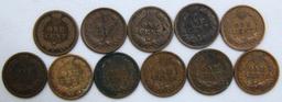 1884, 1890, 1895, 1899, 1900, (3) 1902, (2) 1905, 1906 Indian Head Cents