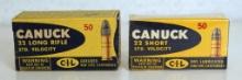 2 Full Vintage Boxes C-I-L Canuck .22 LR & .22 Short Cartridges Ammunition...
