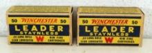 2 Full Vintage Boxes Winchester Leader .22 LR Cartridges Ammunition...