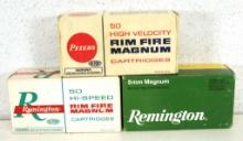 3 Different Full Boxes 5 mm Remington Rimfire Magnum 36 gr. HP Cartridges Ammunition - Remington,