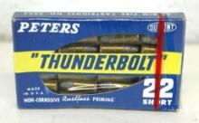 Full Vintage Chiclet Pack Peters "Thunderbolt" .22 Short Cartridges Ammunition...