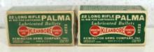2 Full Vintage Remington Dog Bone Boxes .22 LR Palma Cartridges Ammunition...