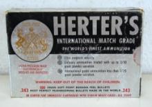 Full Vintage Box Herter's International Match Grade .243 100 gr. Soft Point Banana Peel Cartridges