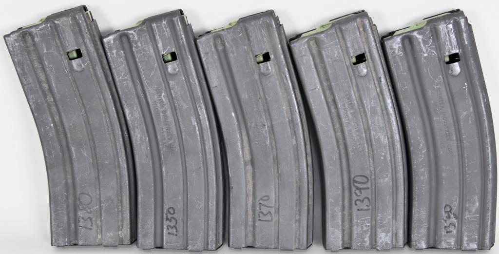 Lot of 5 AR-15 Mags Center Ind. Law Enforcement Go