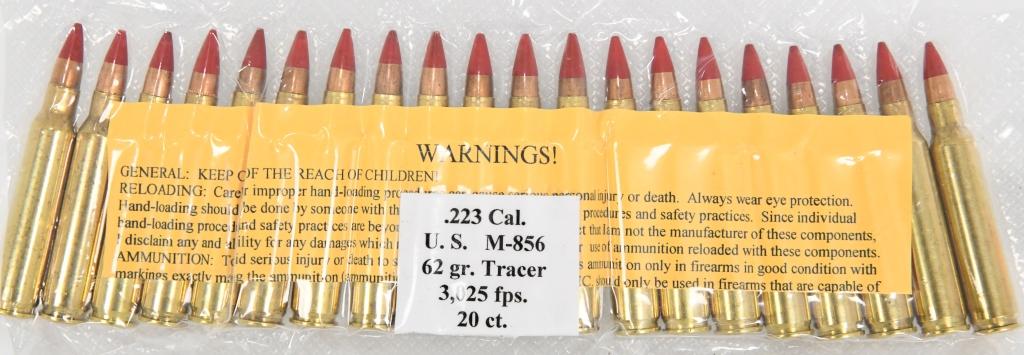 20 Rounds Of .223 U.S M-856 Tracer Ammo