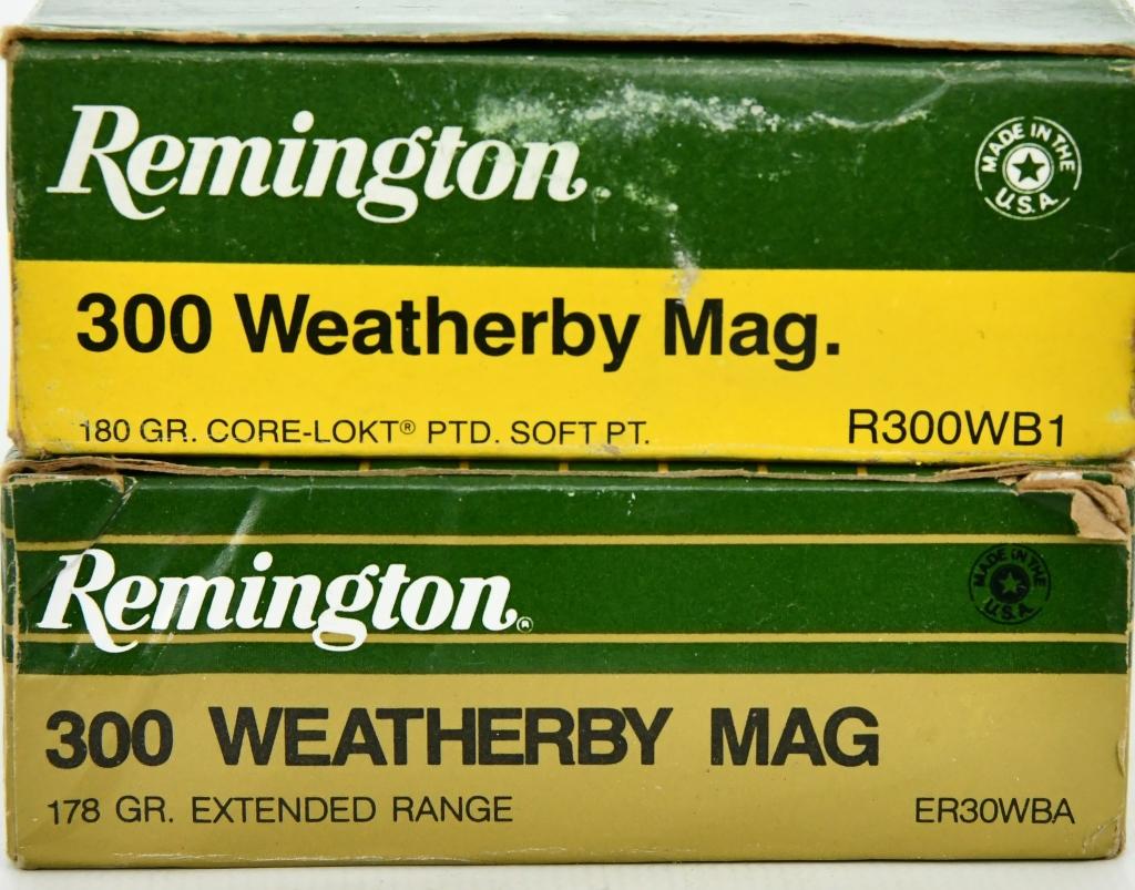 21 rds of Remington .300 wby mag & 19 brass