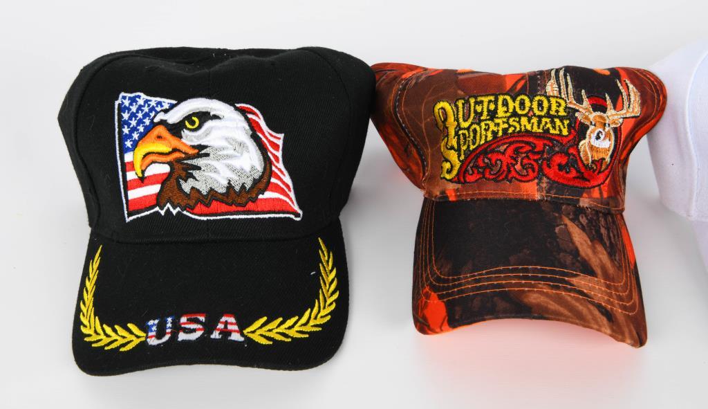 (5) Patriotic & Fishing & Hunting Embroidered Hats