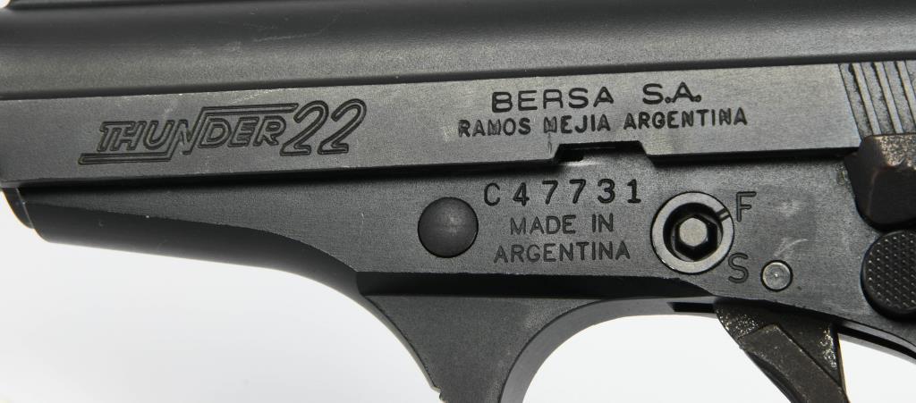 Bersa Thunder 22 Semi Auto Pistol .22 LR