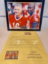 Joe Montana / Jerry Rice Signed and Framed Photograph with Declaration of Authenticity Opinion