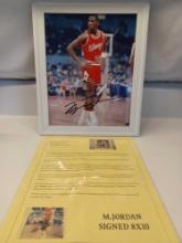 Michael Jordan Signed and Framed Photograph with Declaration of Authenticity Opinion