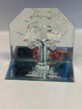 New Glass Figurine With Mirror Stand