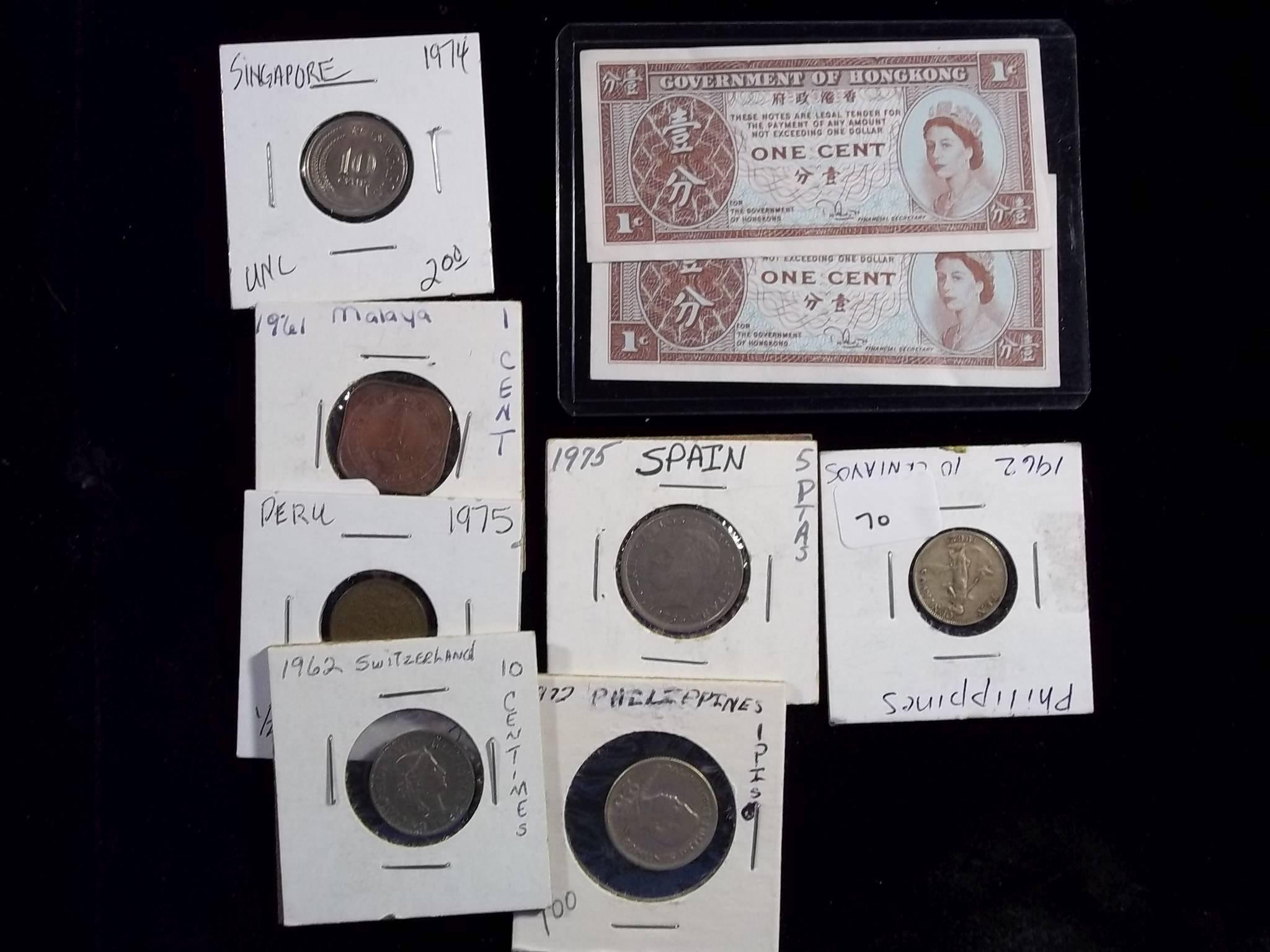 Foreign World Coin And Currency Lot