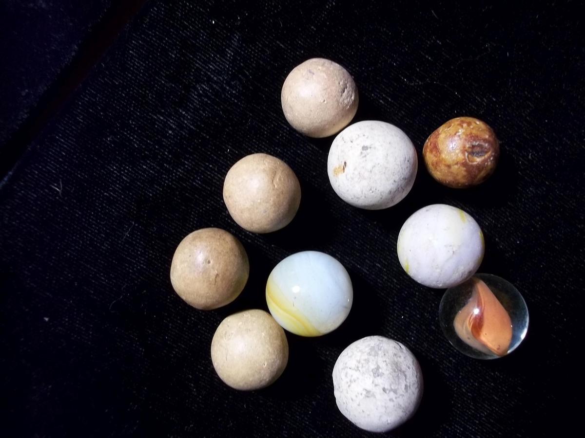 Lot Of 10 Antique Marbles