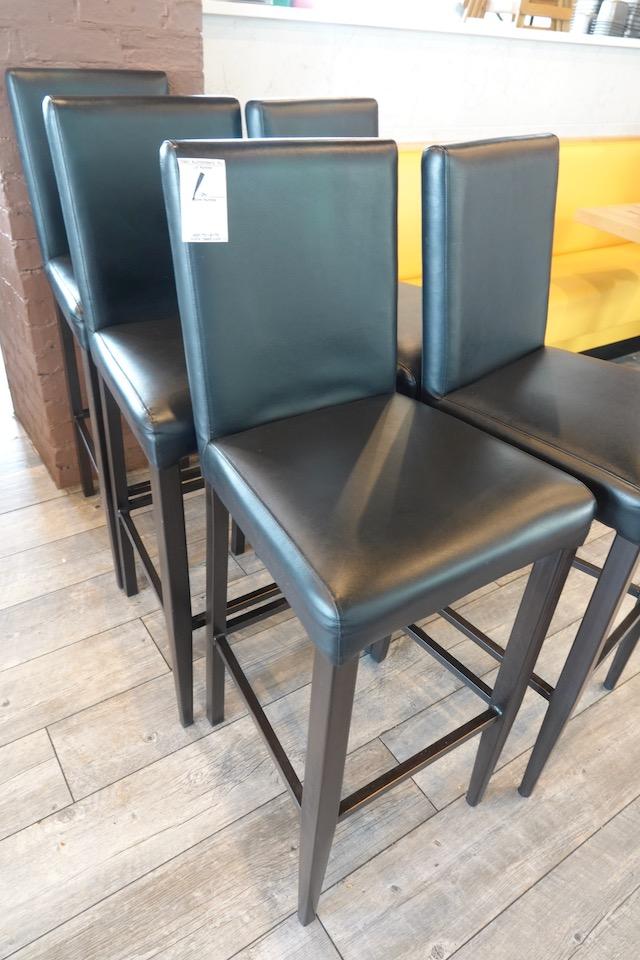 PUB HIEGHT LEATHER CHAIRS (X6)