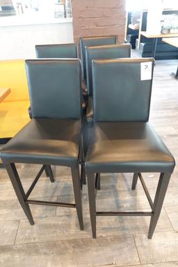 PUB HIEGHT LEATHER CHAIRS (X6)